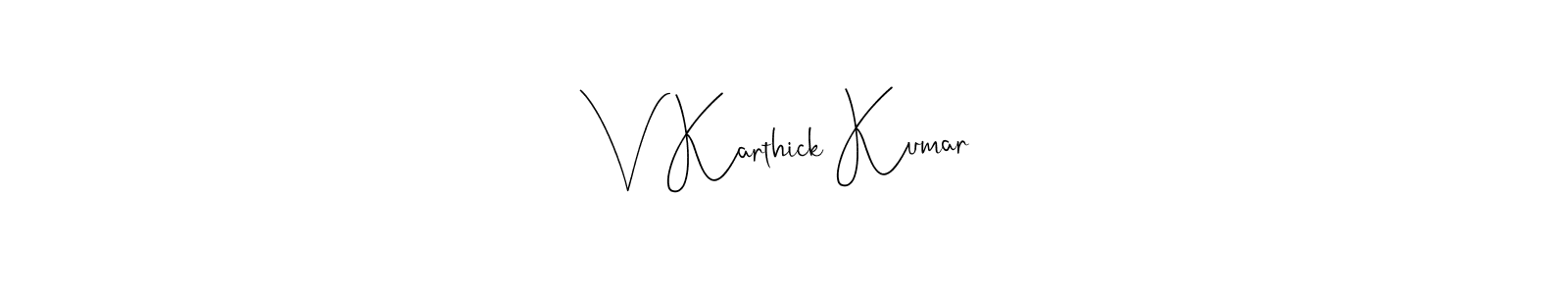 How to Draw V Karthick Kumar signature style? Andilay-7BmLP is a latest design signature styles for name V Karthick Kumar. V Karthick Kumar signature style 4 images and pictures png