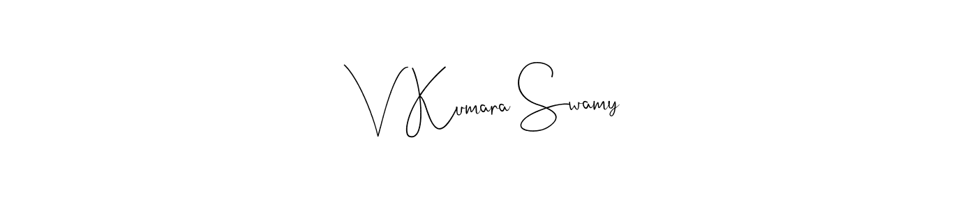 The best way (Andilay-7BmLP) to make a short signature is to pick only two or three words in your name. The name V Kumara Swamy include a total of six letters. For converting this name. V Kumara Swamy signature style 4 images and pictures png