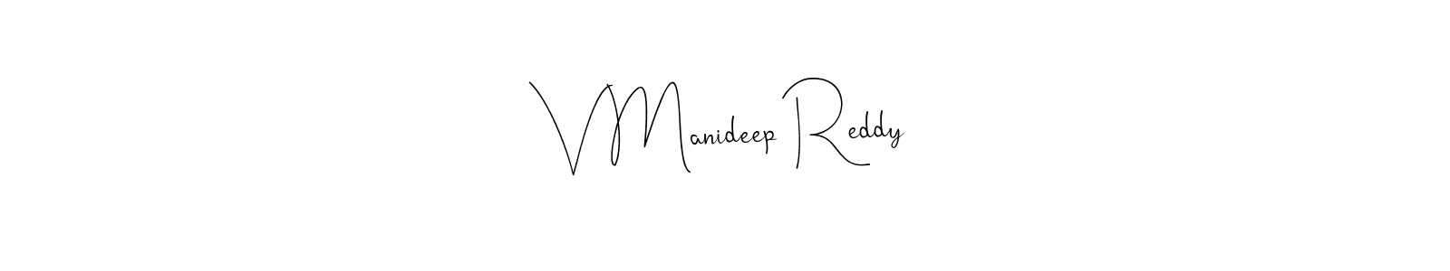 How to make V Manideep Reddy signature? Andilay-7BmLP is a professional autograph style. Create handwritten signature for V Manideep Reddy name. V Manideep Reddy signature style 4 images and pictures png