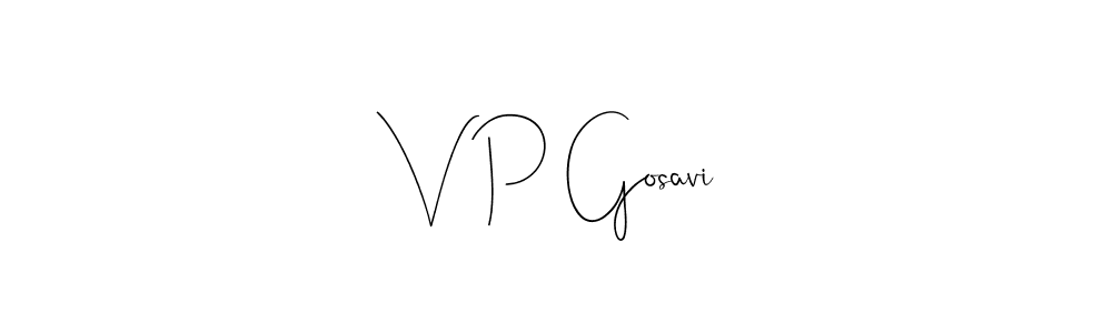 How to make V P Gosavi name signature. Use Andilay-7BmLP style for creating short signs online. This is the latest handwritten sign. V P Gosavi signature style 4 images and pictures png