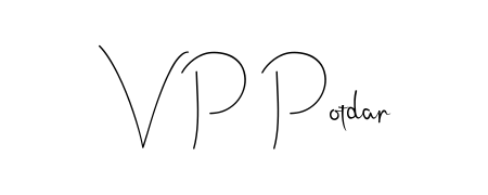 Create a beautiful signature design for name V P Potdar. With this signature (Andilay-7BmLP) fonts, you can make a handwritten signature for free. V P Potdar signature style 4 images and pictures png