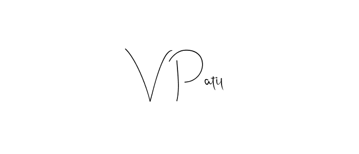 How to make V Patil name signature. Use Andilay-7BmLP style for creating short signs online. This is the latest handwritten sign. V Patil signature style 4 images and pictures png