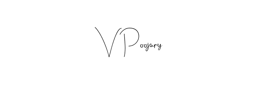 How to Draw V Poojary signature style? Andilay-7BmLP is a latest design signature styles for name V Poojary. V Poojary signature style 4 images and pictures png