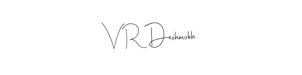 How to Draw V R Deshmukh signature style? Andilay-7BmLP is a latest design signature styles for name V R Deshmukh. V R Deshmukh signature style 4 images and pictures png