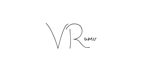 How to make V Ramu name signature. Use Andilay-7BmLP style for creating short signs online. This is the latest handwritten sign. V Ramu signature style 4 images and pictures png