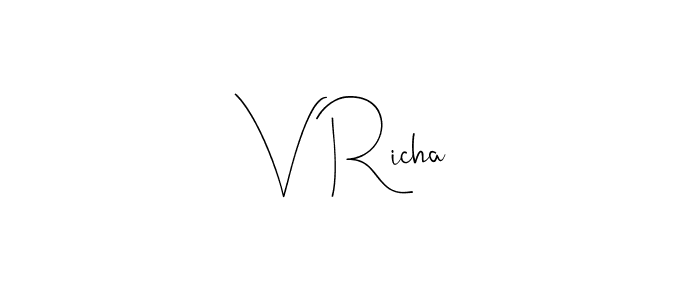 Make a beautiful signature design for name V Richa. With this signature (Andilay-7BmLP) style, you can create a handwritten signature for free. V Richa signature style 4 images and pictures png