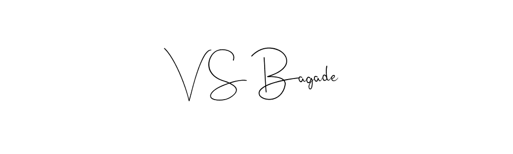 How to make V S Bagade signature? Andilay-7BmLP is a professional autograph style. Create handwritten signature for V S Bagade name. V S Bagade signature style 4 images and pictures png