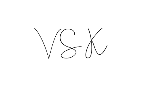 Make a beautiful signature design for name V S K. With this signature (Andilay-7BmLP) style, you can create a handwritten signature for free. V S K signature style 4 images and pictures png