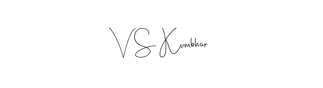 How to make V S Kumbhar signature? Andilay-7BmLP is a professional autograph style. Create handwritten signature for V S Kumbhar name. V S Kumbhar signature style 4 images and pictures png