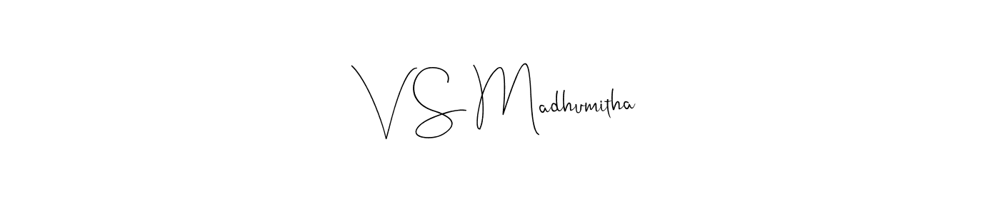 Also You can easily find your signature by using the search form. We will create V S Madhumitha name handwritten signature images for you free of cost using Andilay-7BmLP sign style. V S Madhumitha signature style 4 images and pictures png