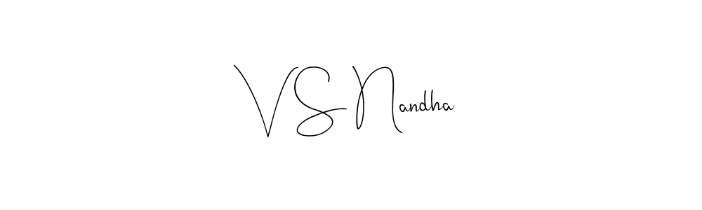 How to Draw V S Nandha signature style? Andilay-7BmLP is a latest design signature styles for name V S Nandha. V S Nandha signature style 4 images and pictures png