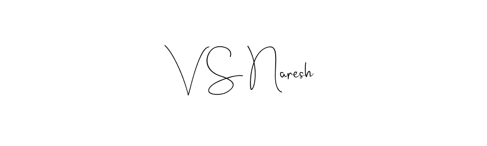 How to make V S Naresh name signature. Use Andilay-7BmLP style for creating short signs online. This is the latest handwritten sign. V S Naresh signature style 4 images and pictures png