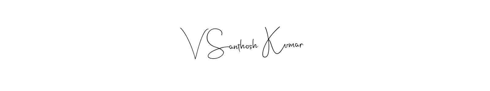 You can use this online signature creator to create a handwritten signature for the name V Santhosh Kumar. This is the best online autograph maker. V Santhosh Kumar signature style 4 images and pictures png