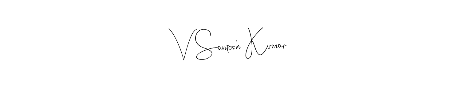 Use a signature maker to create a handwritten signature online. With this signature software, you can design (Andilay-7BmLP) your own signature for name V Santosh Kumar. V Santosh Kumar signature style 4 images and pictures png