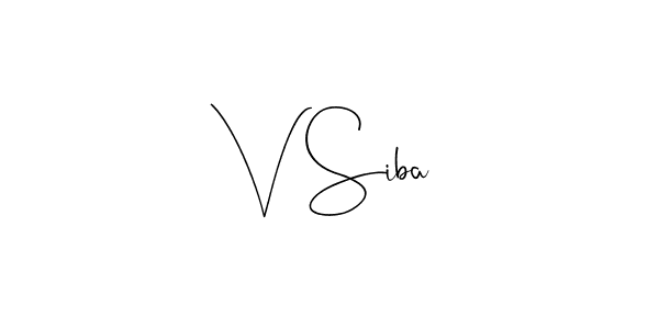 Create a beautiful signature design for name V Siba. With this signature (Andilay-7BmLP) fonts, you can make a handwritten signature for free. V Siba signature style 4 images and pictures png