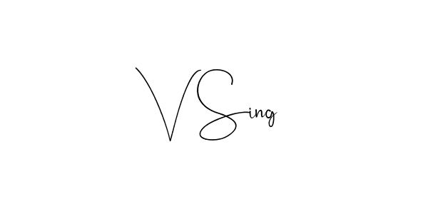 How to make V Sing signature? Andilay-7BmLP is a professional autograph style. Create handwritten signature for V Sing name. V Sing signature style 4 images and pictures png