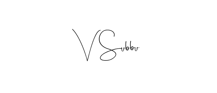 Also we have V Subbu name is the best signature style. Create professional handwritten signature collection using Andilay-7BmLP autograph style. V Subbu signature style 4 images and pictures png