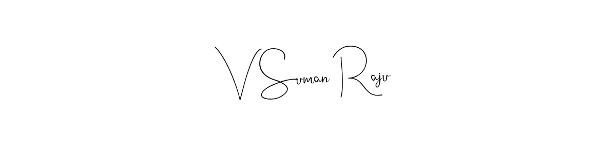 V Suman Raju stylish signature style. Best Handwritten Sign (Andilay-7BmLP) for my name. Handwritten Signature Collection Ideas for my name V Suman Raju. V Suman Raju signature style 4 images and pictures png