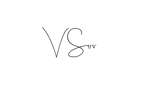 The best way (Andilay-7BmLP) to make a short signature is to pick only two or three words in your name. The name V Suv include a total of six letters. For converting this name. V Suv signature style 4 images and pictures png