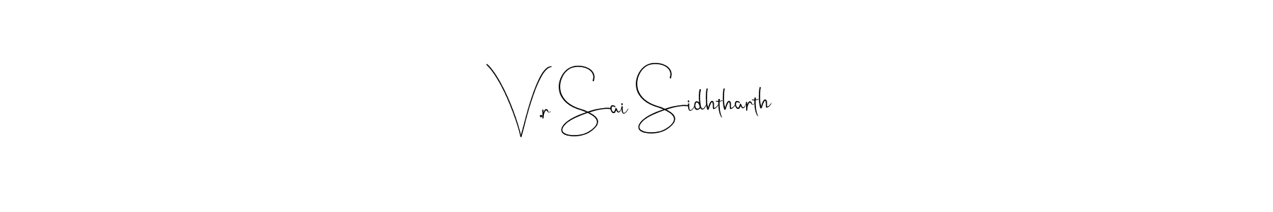 if you are searching for the best signature style for your name V.r Sai Sidhtharth. so please give up your signature search. here we have designed multiple signature styles  using Andilay-7BmLP. V.r Sai Sidhtharth signature style 4 images and pictures png