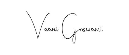 Express your personality with a custom Vaani Goswami signature crafted with Andilay-7BmLP typography. Free transparent PNG download available. Vaani Goswami signature style 4 images and pictures png