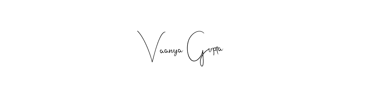 if you are searching for the best signature style for your name Vaanya Gupta. so please give up your signature search. here we have designed multiple signature styles  using Andilay-7BmLP. Vaanya Gupta signature style 4 images and pictures png