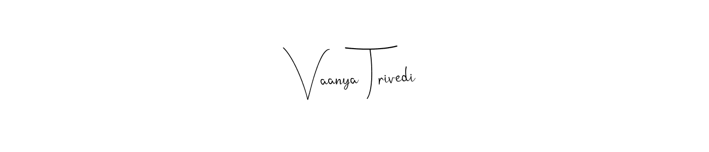 This is the best signature style for the Vaanya Trivedi name. Also you like these signature font (Andilay-7BmLP). Mix name signature. Vaanya Trivedi signature style 4 images and pictures png