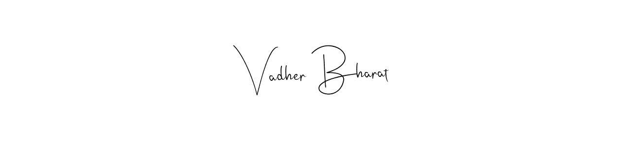 Vadher Bharat stylish signature style. Best Handwritten Sign (Andilay-7BmLP) for my name. Handwritten Signature Collection Ideas for my name Vadher Bharat. Vadher Bharat signature style 4 images and pictures png