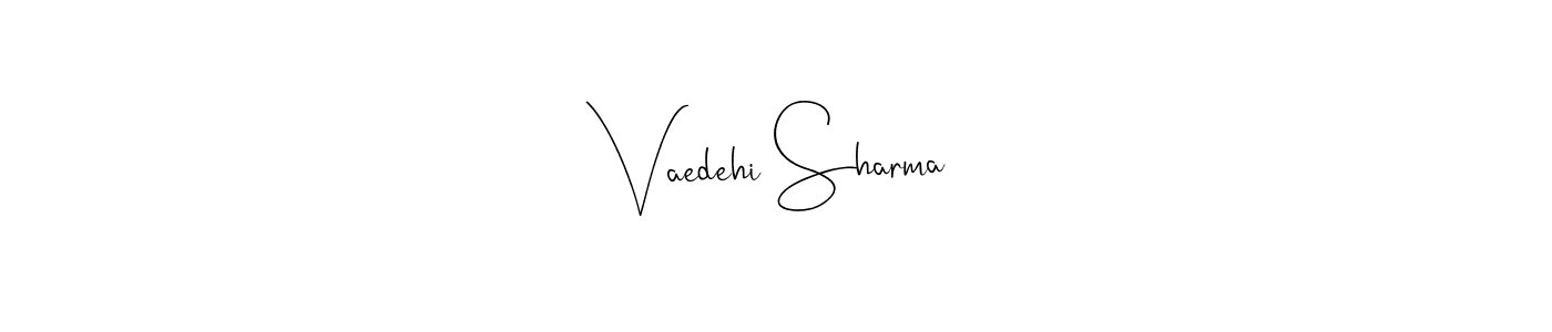 Create a beautiful signature design for name Vaedehi Sharma. With this signature (Andilay-7BmLP) fonts, you can make a handwritten signature for free. Vaedehi Sharma signature style 4 images and pictures png