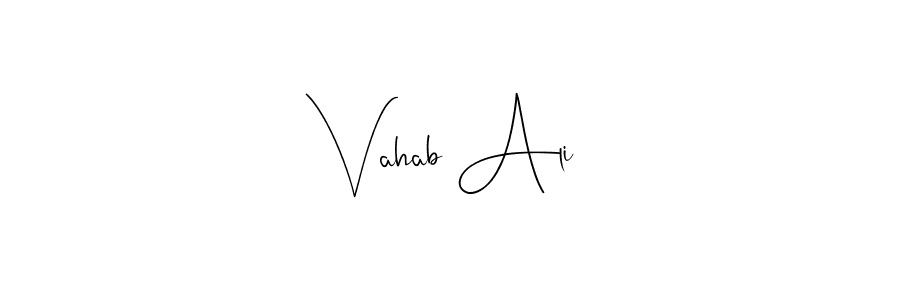 Make a beautiful signature design for name Vahab Ali. With this signature (Andilay-7BmLP) style, you can create a handwritten signature for free. Vahab Ali signature style 4 images and pictures png