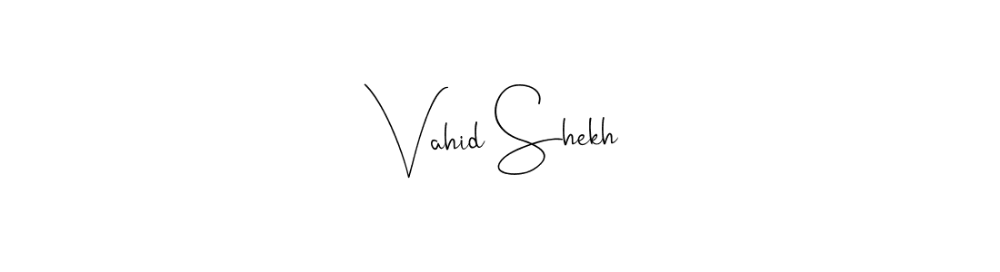 Andilay-7BmLP is a professional signature style that is perfect for those who want to add a touch of class to their signature. It is also a great choice for those who want to make their signature more unique. Get Vahid Shekh name to fancy signature for free. Vahid Shekh signature style 4 images and pictures png