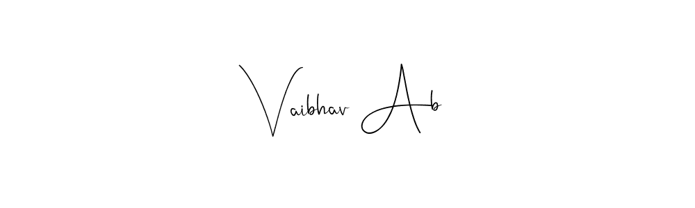 if you are searching for the best signature style for your name Vaibhav Ab. so please give up your signature search. here we have designed multiple signature styles  using Andilay-7BmLP. Vaibhav Ab signature style 4 images and pictures png