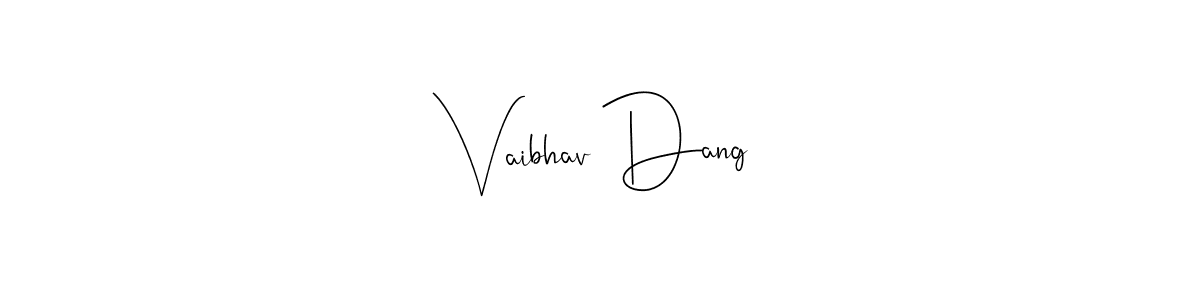 Also You can easily find your signature by using the search form. We will create Vaibhav Dang name handwritten signature images for you free of cost using Andilay-7BmLP sign style. Vaibhav Dang signature style 4 images and pictures png