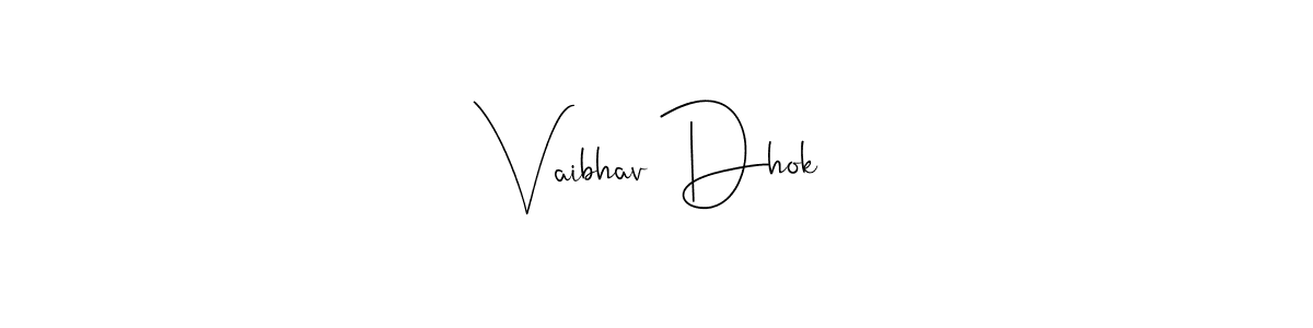Similarly Andilay-7BmLP is the best handwritten signature design. Signature creator online .You can use it as an online autograph creator for name Vaibhav Dhok. Vaibhav Dhok signature style 4 images and pictures png