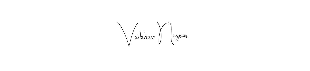 Similarly Andilay-7BmLP is the best handwritten signature design. Signature creator online .You can use it as an online autograph creator for name Vaibhav Nigam. Vaibhav Nigam signature style 4 images and pictures png