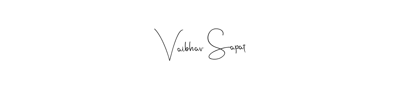 Also we have Vaibhav Sapat name is the best signature style. Create professional handwritten signature collection using Andilay-7BmLP autograph style. Vaibhav Sapat signature style 4 images and pictures png