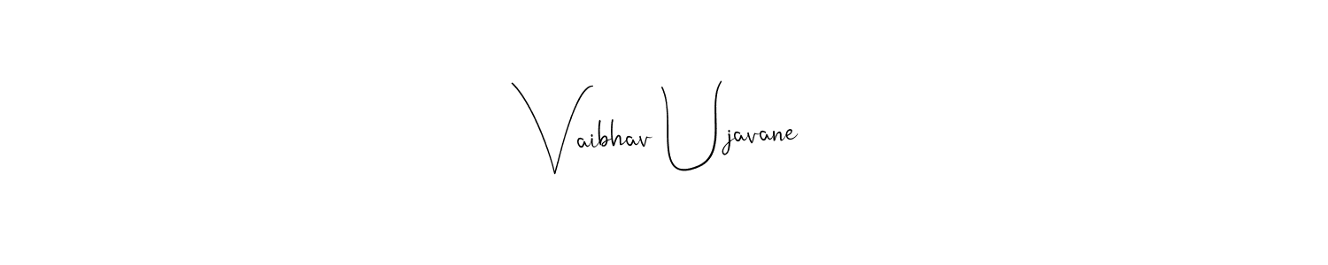 The best way (Andilay-7BmLP) to make a short signature is to pick only two or three words in your name. The name Vaibhav Ujavane include a total of six letters. For converting this name. Vaibhav Ujavane signature style 4 images and pictures png