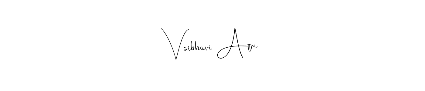 The best way (Andilay-7BmLP) to make a short signature is to pick only two or three words in your name. The name Vaibhavi Attri include a total of six letters. For converting this name. Vaibhavi Attri signature style 4 images and pictures png