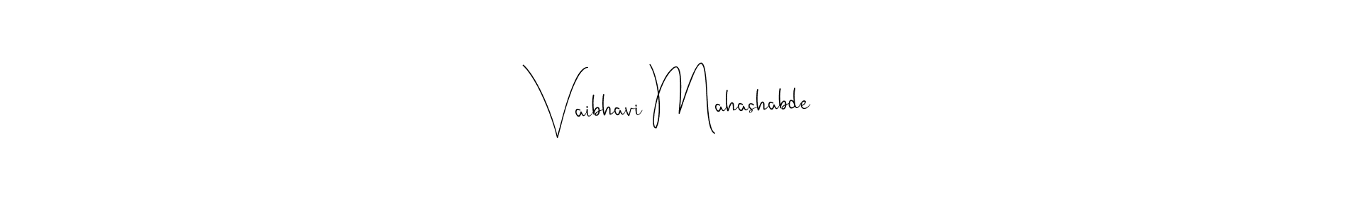 How to make Vaibhavi Mahashabde name signature. Use Andilay-7BmLP style for creating short signs online. This is the latest handwritten sign. Vaibhavi Mahashabde signature style 4 images and pictures png