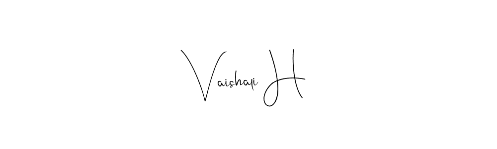 Make a beautiful signature design for name Vaishali H. With this signature (Andilay-7BmLP) style, you can create a handwritten signature for free. Vaishali H signature style 4 images and pictures png