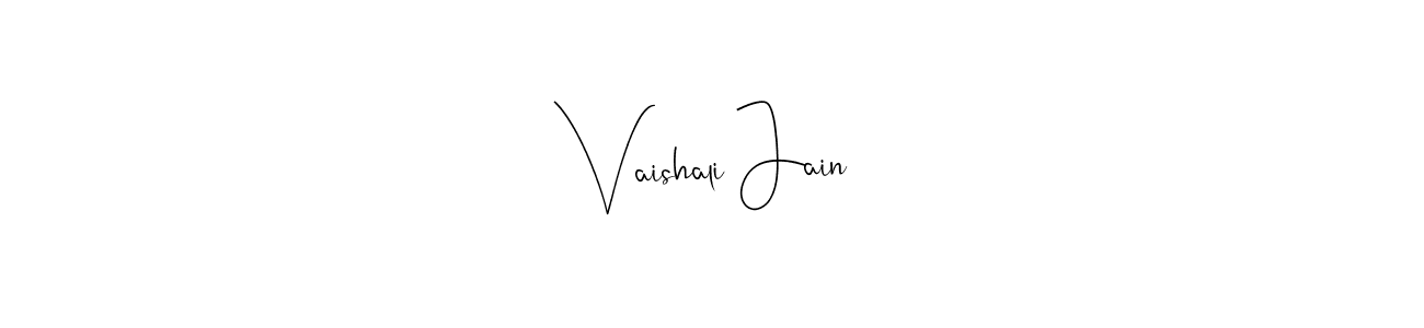 How to make Vaishali Jain name signature. Use Andilay-7BmLP style for creating short signs online. This is the latest handwritten sign. Vaishali Jain signature style 4 images and pictures png