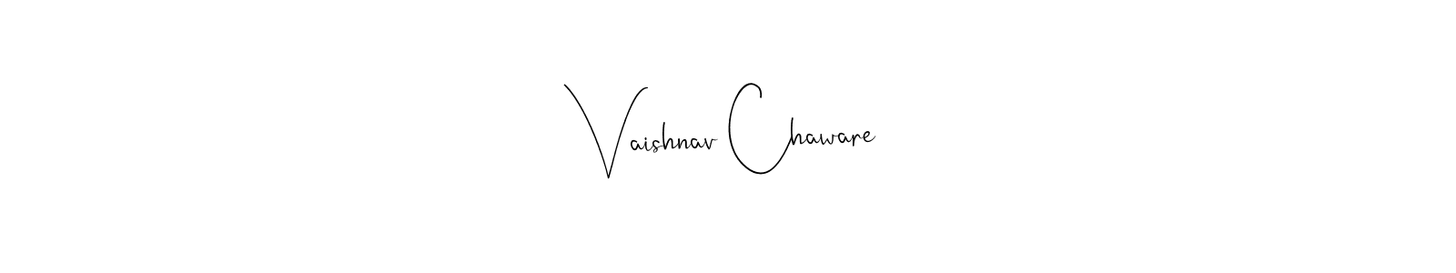 Andilay-7BmLP is a professional signature style that is perfect for those who want to add a touch of class to their signature. It is also a great choice for those who want to make their signature more unique. Get Vaishnav Chaware name to fancy signature for free. Vaishnav Chaware signature style 4 images and pictures png