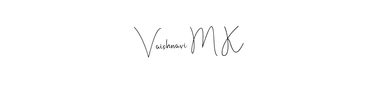 Also You can easily find your signature by using the search form. We will create Vaishnavi M K name handwritten signature images for you free of cost using Andilay-7BmLP sign style. Vaishnavi M K signature style 4 images and pictures png