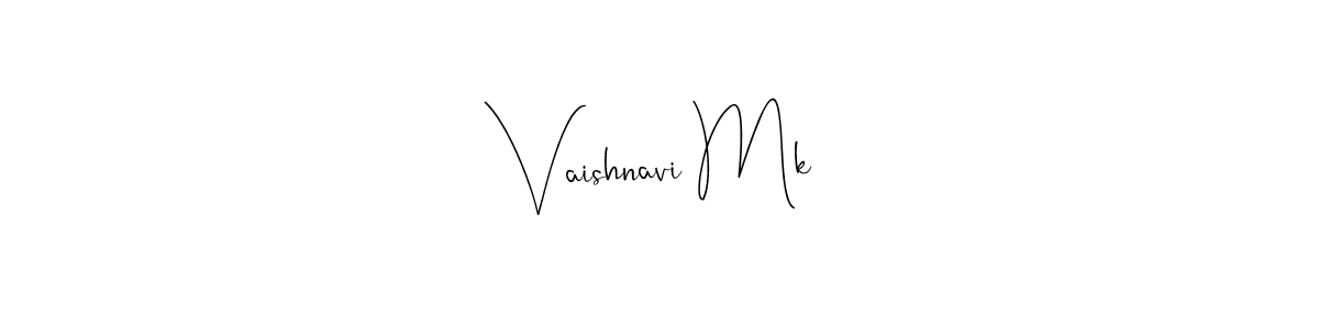 Use a signature maker to create a handwritten signature online. With this signature software, you can design (Andilay-7BmLP) your own signature for name Vaishnavi Mk. Vaishnavi Mk signature style 4 images and pictures png
