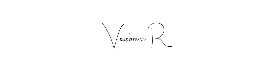 This is the best signature style for the Vaishnavi R name. Also you like these signature font (Andilay-7BmLP). Mix name signature. Vaishnavi R signature style 4 images and pictures png