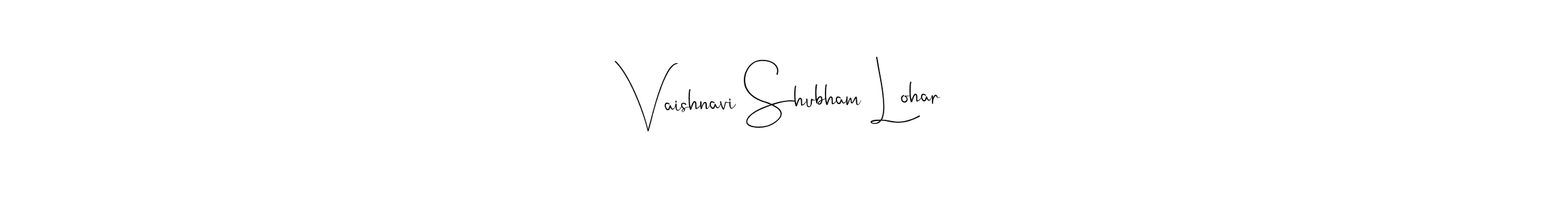 The best way (Andilay-7BmLP) to make a short signature is to pick only two or three words in your name. The name Vaishnavi Shubham Lohar include a total of six letters. For converting this name. Vaishnavi Shubham Lohar signature style 4 images and pictures png