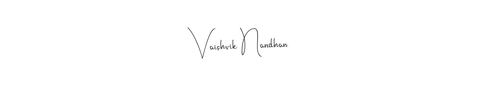 Here are the top 10 professional signature styles for the name Vaishvik Nandhan. These are the best autograph styles you can use for your name. Vaishvik Nandhan signature style 4 images and pictures png