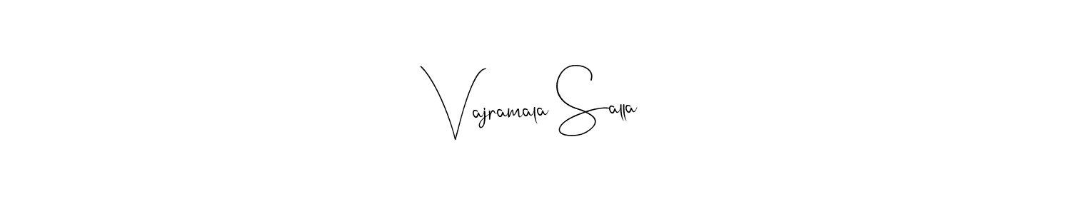 Use a signature maker to create a handwritten signature online. With this signature software, you can design (Andilay-7BmLP) your own signature for name Vajramala Salla. Vajramala Salla signature style 4 images and pictures png