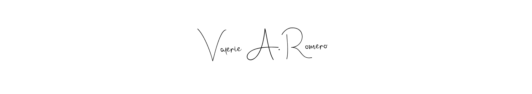 Design your own signature with our free online signature maker. With this signature software, you can create a handwritten (Andilay-7BmLP) signature for name Valerie A. Romero. Valerie A. Romero signature style 4 images and pictures png