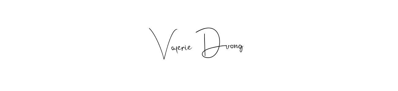 The best way (Andilay-7BmLP) to make a short signature is to pick only two or three words in your name. The name Valerie Duong include a total of six letters. For converting this name. Valerie Duong signature style 4 images and pictures png